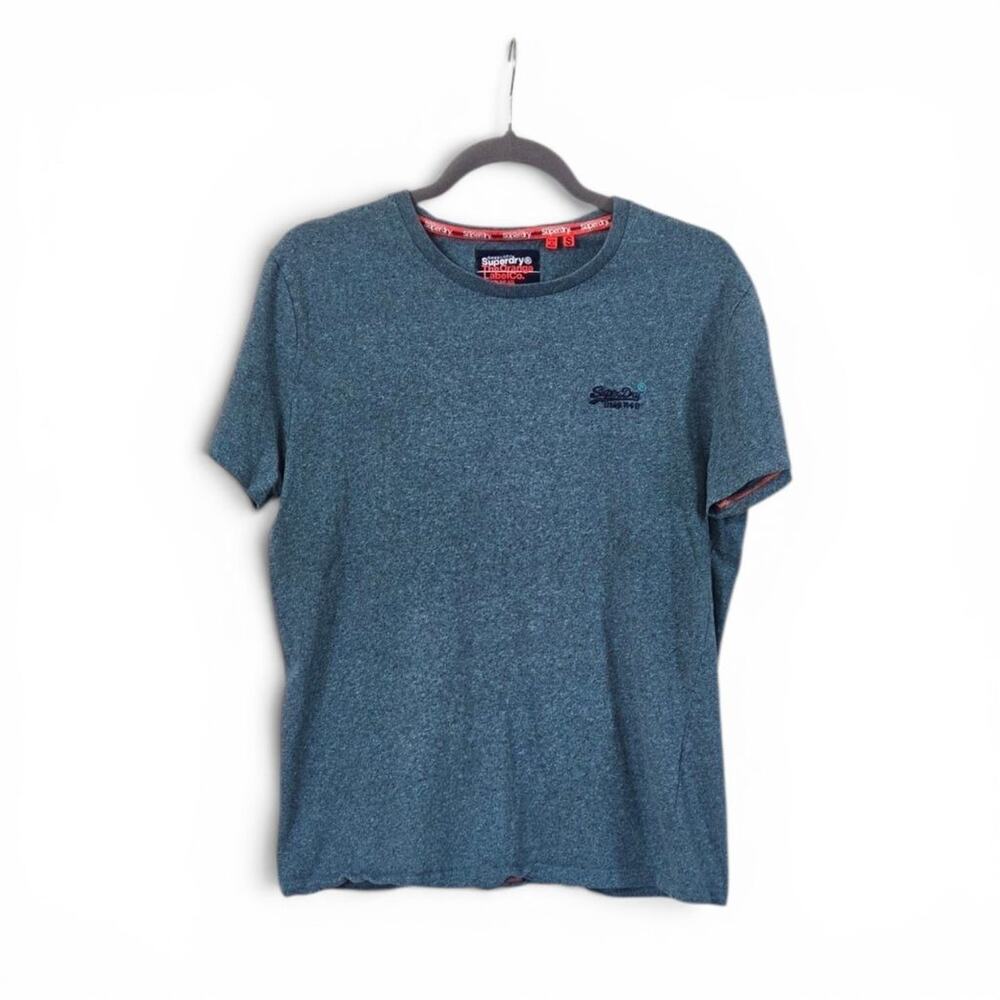 Superdry Orange Label Womens Small Blue Grindle Short Sleeve T-Shirt Crew Neck